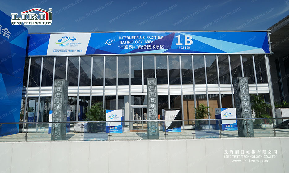 Exhibition Tent with Double Wings Glass Door