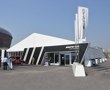 White Event Tent for Benz Car Show