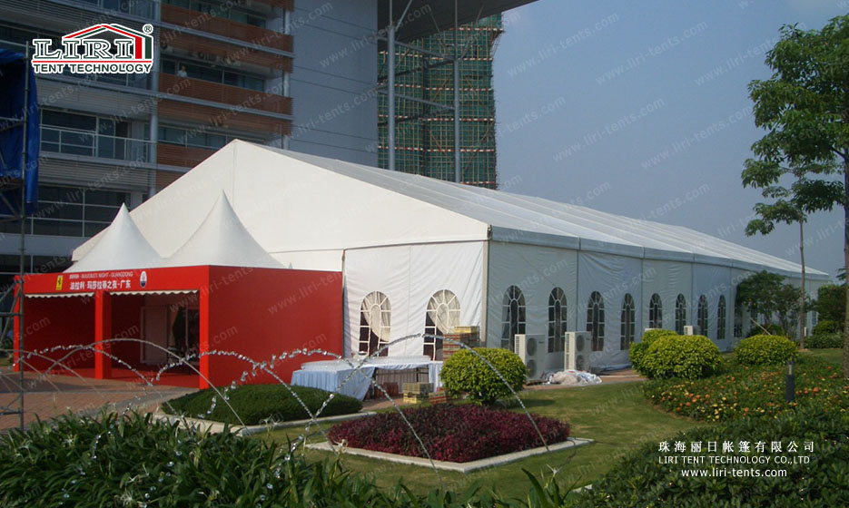 event tent with clear Windows
