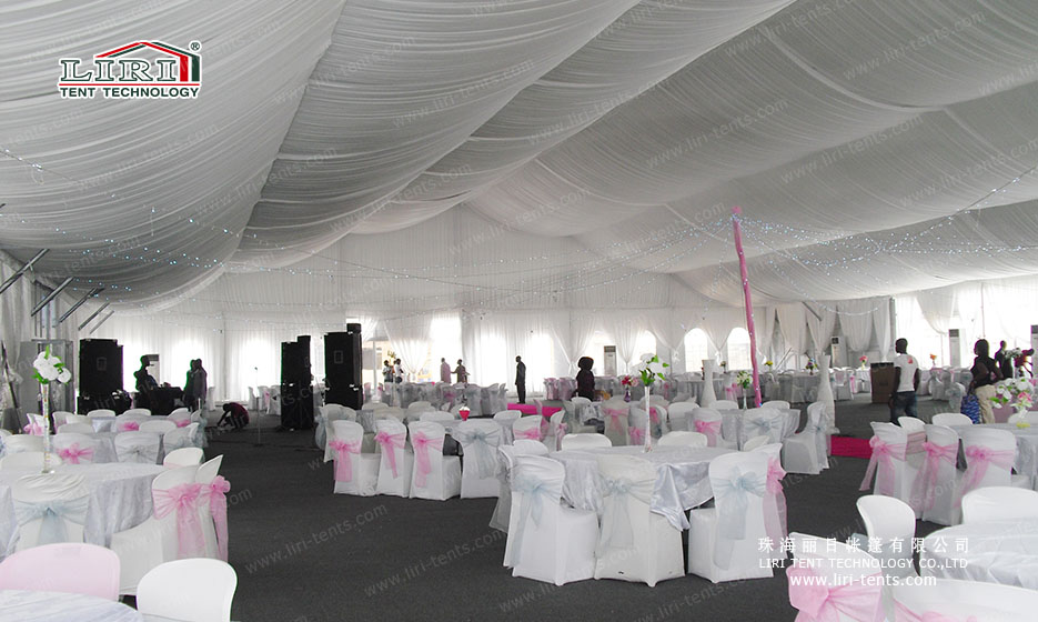 wedding marquee with french window