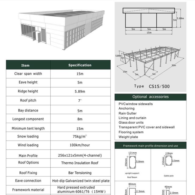 15m Span Cube Structure Tent