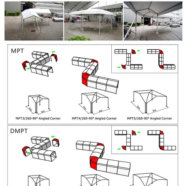 4m Span Small Walkway Corner Tent