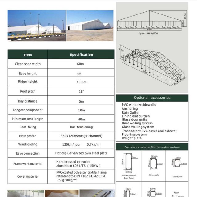 Grande salle LH d'une portée de 60 m