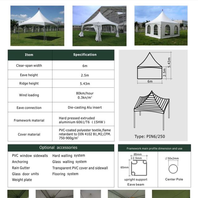 6m Span Pinnacle Tent