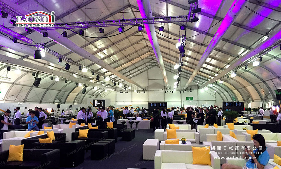 outdoor event tent with lighting