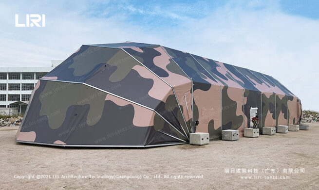 Tente-hangar sur mesure de type « clamshell »